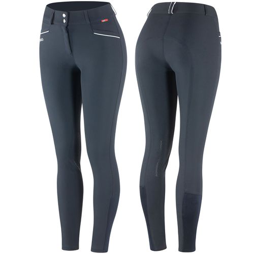 B Vertigo Women's Patricia High Waist Breeches Silicone Knee Patch - Dark Navy/White