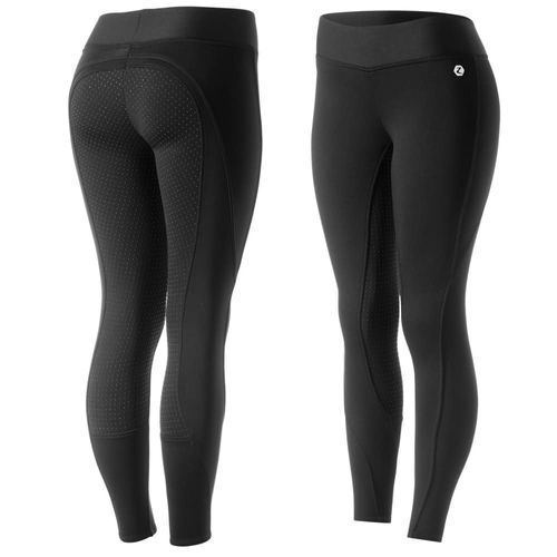 Horze Women's Active Winter Full Seat Tights - Black