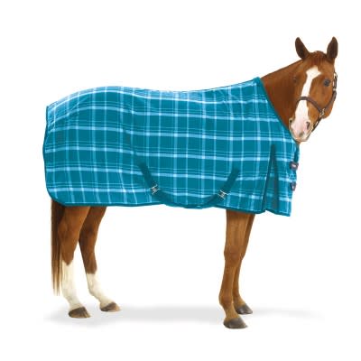 Equi-Essentials EZ-Care Plaid Stable Sheet - Turquoise Plaid