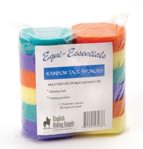 Equi-Essentials Rainbow Tack Sponge Twelve Pack - Assorted