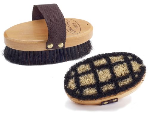 Equi-Essentials Wood Back Small Horse Hair Body Brush - Natural