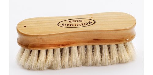 Equi-Essentials Wood Back Goat Hair Face Brush - Natural