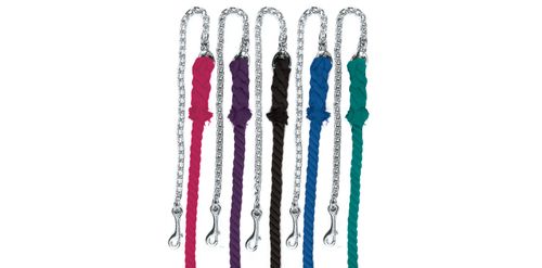 Equi-Essentials 3-Ply Cotton Lead w/Chrome Plated Chain - Black