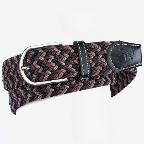 Ovation Women's Braided Stretch Belt - Brown/Tan/Black