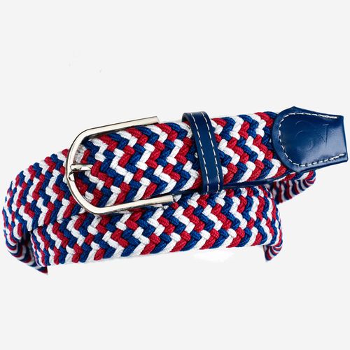 Ovation Women's Braided Stretch Belt - Red/White/Blue