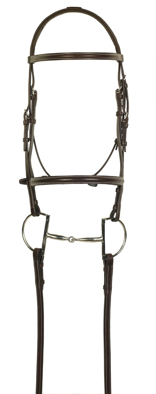 Aramas Plain Raised Bridle w/Lace Reins - Chocolate