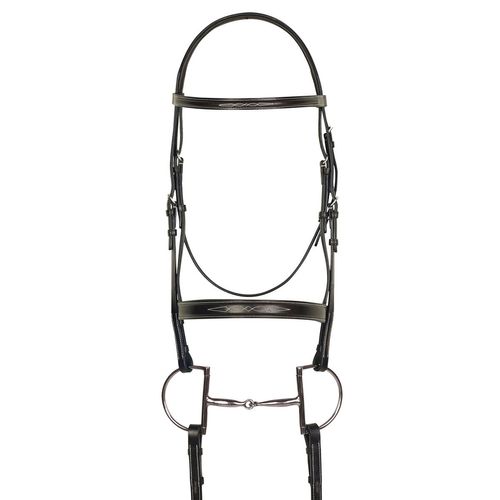 Aramas Fancy Mild Square Raised Bridle w/Fancy Lace Reins - Chocolate