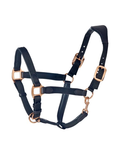 Ovation Luxor Cushion-Flex Halter - Black/Rosegold