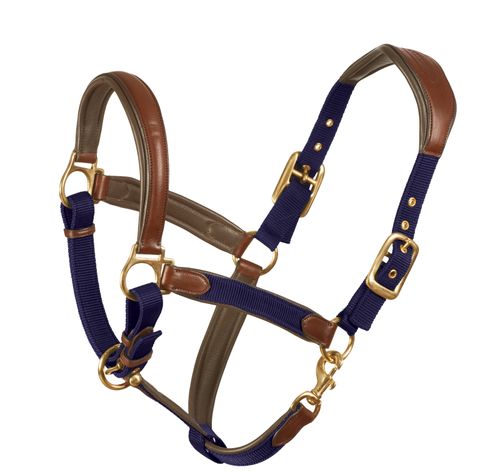 Ovation Luxor Cushion-Flex Halter - Brown/Navy