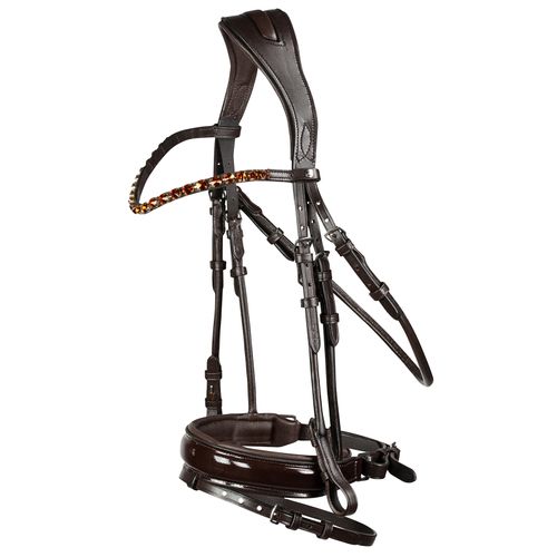 Horze Clermont Ergonomic Crystal Bridle - Dark Brown