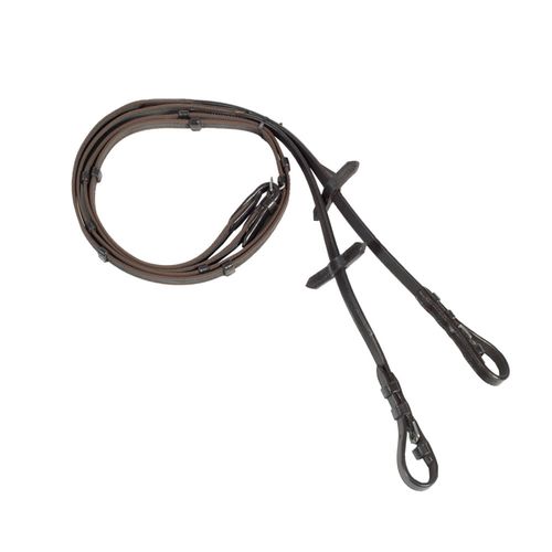 Horze Slender Intertwined Reins - Brown