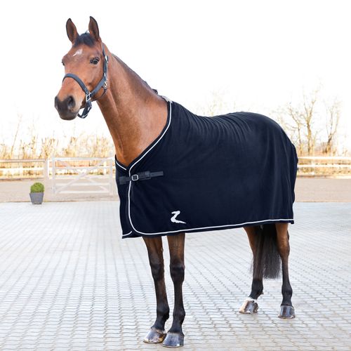 Horze Fleece Show Cooler - Navy Blue/Silver