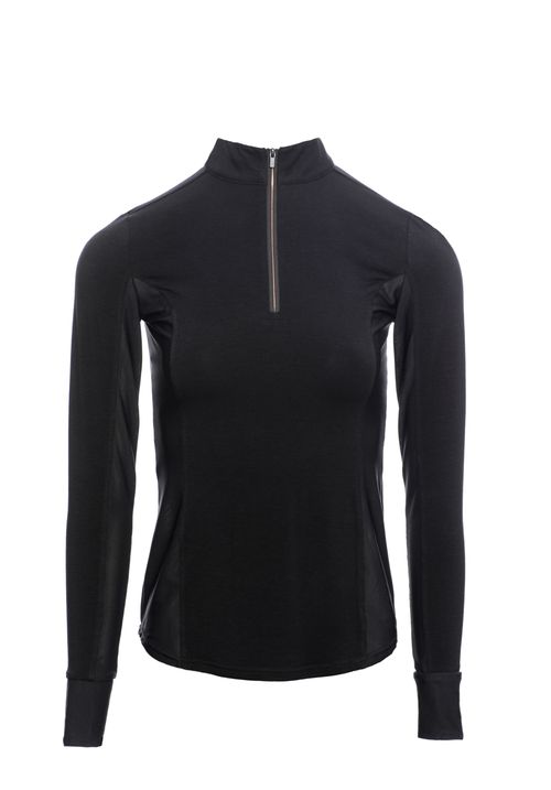 Alessandro Albanese Women's CleanCool Half Zip Long Sleeve Top - Black