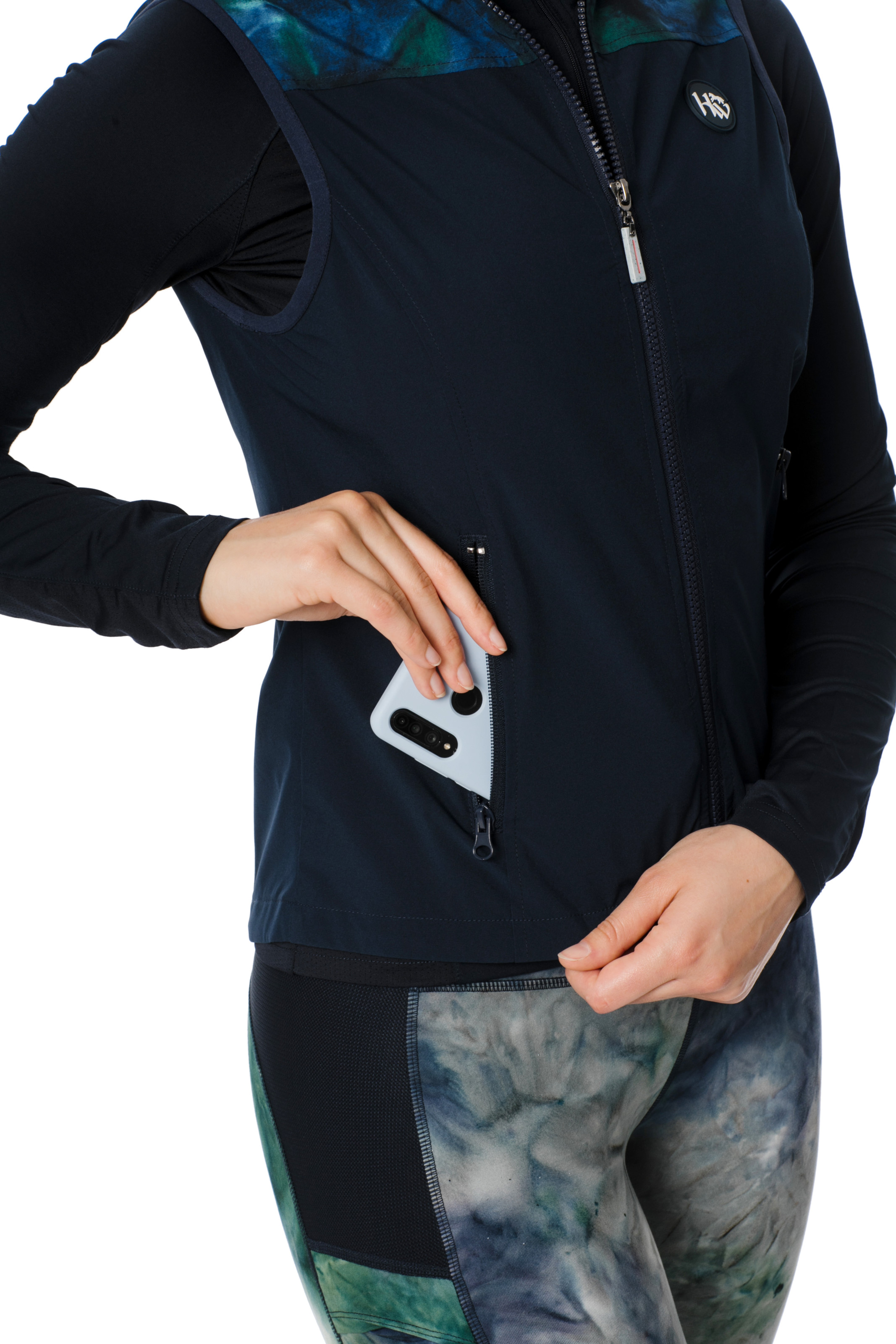 Horseware Women's Carrie Riding Vest Green/Navy Tie Dye Horseware