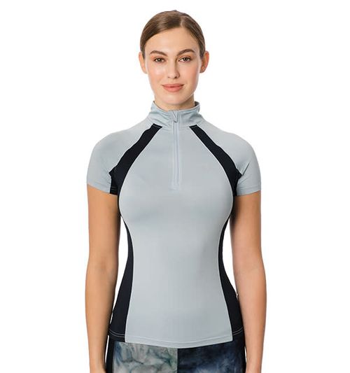 Horseware Women's Aveen Half Zip Short Sleeve Tech Top - Blue