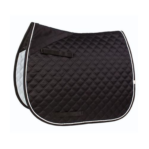Lettia CoolMax ProSeries Dressage Pad - Black/White Piping/Black Trim