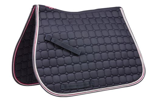 Saxon Coordinate Quilted All Purpose Saddle Pad - Navy/Pink/White