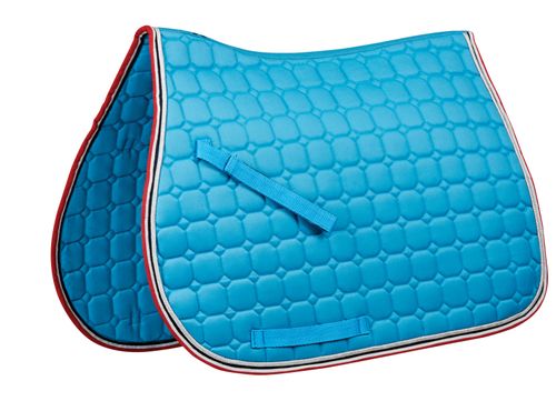 Saxon Coordinate Quilted All Purpose Saddle Pad - Blue/Navy/Berry