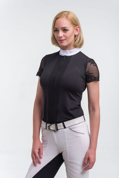 Cavalliera Women's Angel Short Sleeve Show Shirt - Black