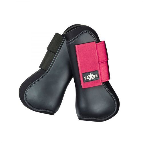 Saxon Open Front Boots - Black/Pink