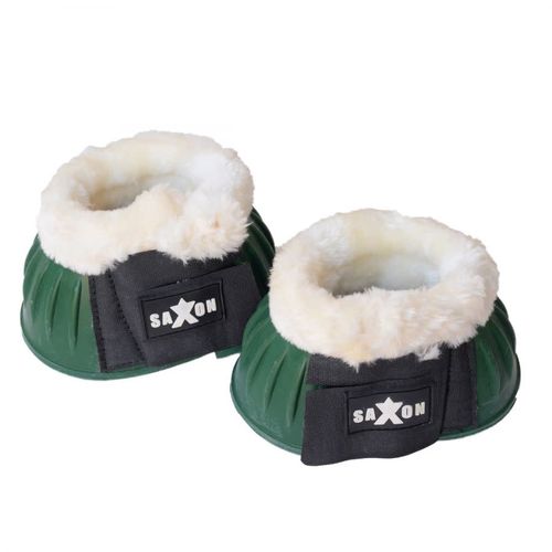 Saxon Fleece Trim Rubber Bell Boots - Hunter