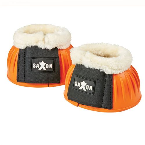 Saxon Fleece Trim Rubber Bell Boots - Orange/White