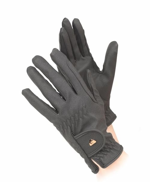 Shires Aubrion PU Riding Gloves - Black