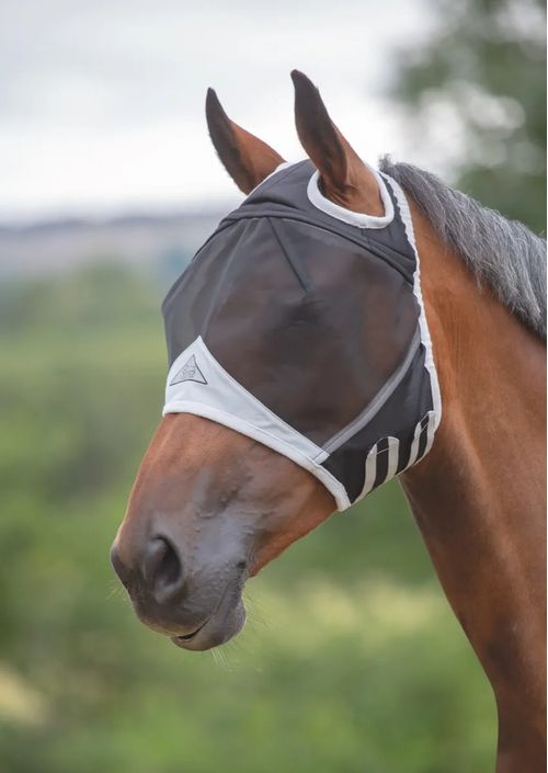 Shires FlyGuard Fine Mesh Fly Mask w/Ear Hole - Black