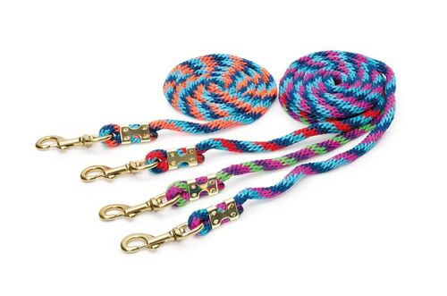 Shires Topaz 8ft Lead Rope - Orange/Navy/Turquoise