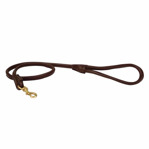 Weatherbeeta Rolled Leather Dog Lead - Brown