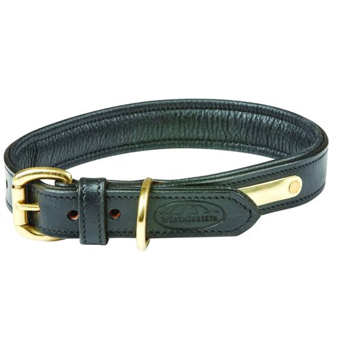 Weatherbeeta Padded Leather Dog Collar - Black