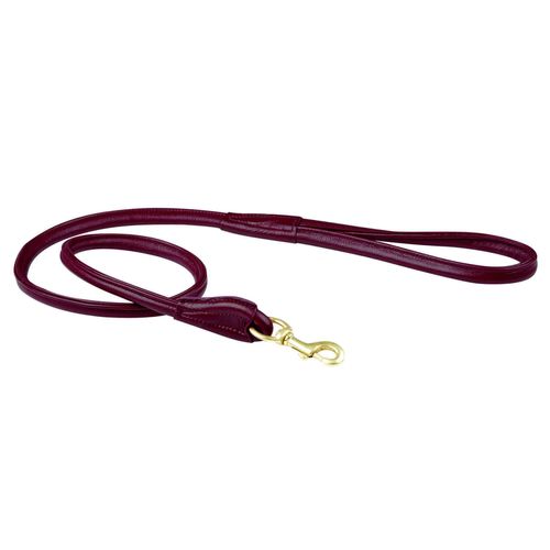 Weatherbeeta Rolled Leather Dog Lead - Maroon