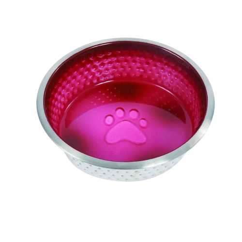 Weatherbeeta Non-Slip Stainless Steel Shade Dog Bowl - Magenta