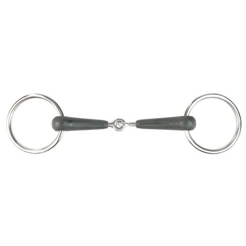 Horze Rubber Loose Ring Snaffle Bit - Black
