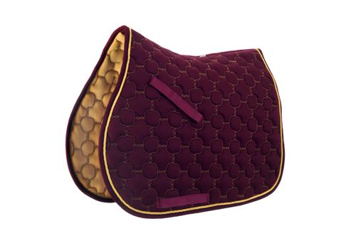 Roma Ecole Noble All Purpose Saddle Pad - Burgundy/Gold