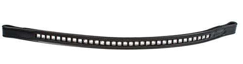 Harmohn Kraft Aristocrat Square Crystal Browband 5/8in - Black
