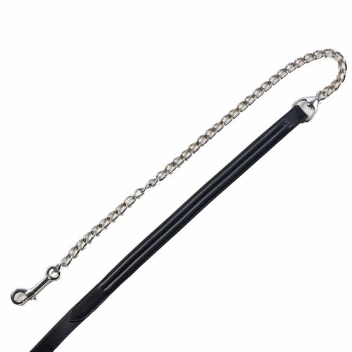Aramas Double Raised Lead w/Nickle Plated Brass Chain - Black