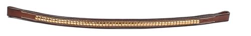Harmohn Kraft Brass Clincher Browband - Oakbark