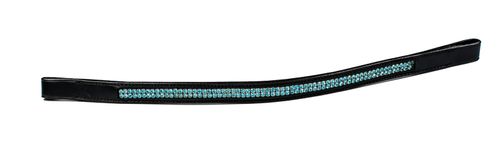Harmohn Kraft Double Row Turquoise Crystal Browband - Black