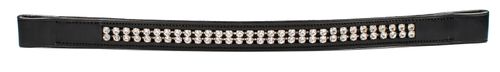 Harmohn Kraft Double Round Crystal Browband 1in - Black
