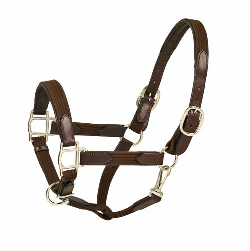 Harmohn Kraft Padded Web/Leather Halter w/Snap - Brown/Chocolate