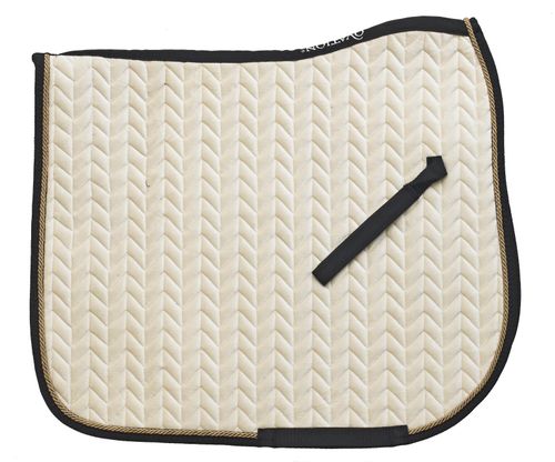 Ovation Elegance Velvet Dressage Pad - Ecru/Beige/Black