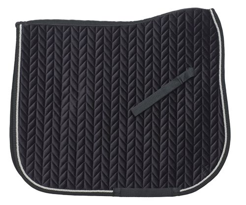 Ovation Elegance Velvet Dressage Pad - Black/Silver/Black