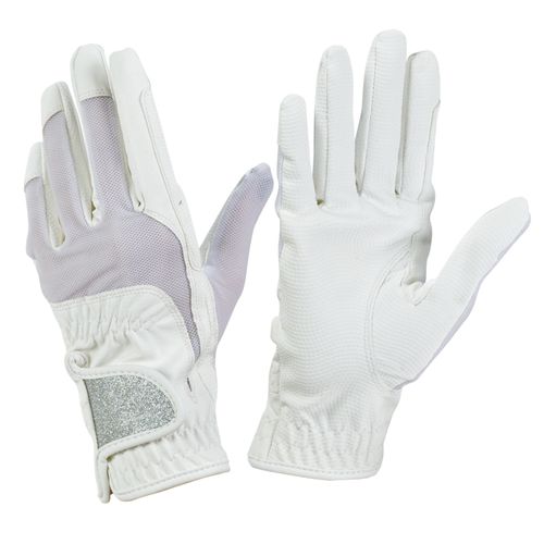 Ovation Women's Pro-Grip Glitter Show Gloves - White