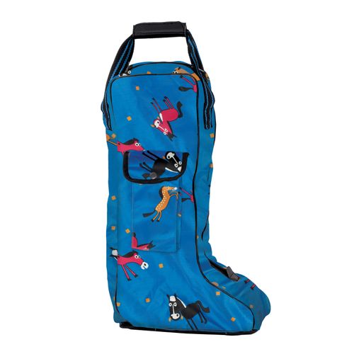 Centaur Tall Boot Bag - Blue Pony Print