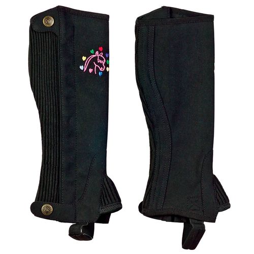 Ovation Kids' Horse n Heart Half Chaps - Black