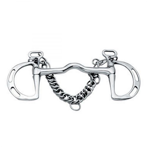 Korsteel Stainless Steel Cambridge Mouth Slotted Ring Kimblewick Bit