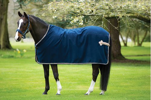 Rambo Show Rug w/o Surcingle - Navy/Champagne/Navy