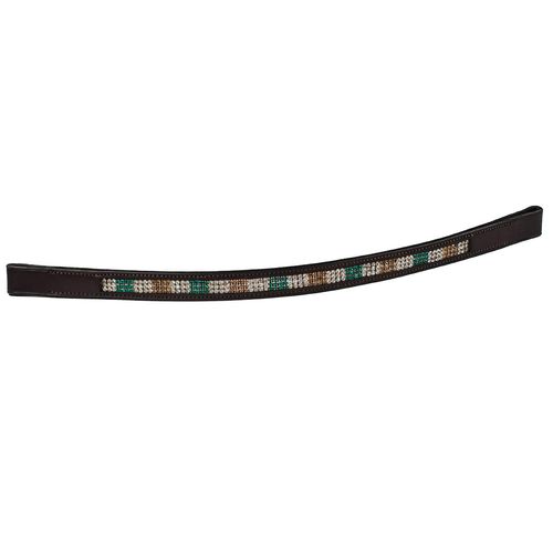 Harmohn Kraft Triple Crystal Browband 3/4in - Dark Brown