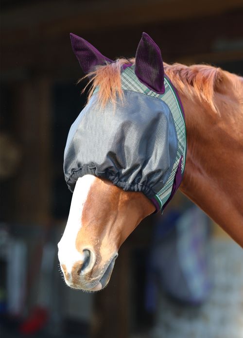 Kensington UViaitor Dartless Fly Mask w/Web Trim, Ears and Forelock Hole - Imperial Jade